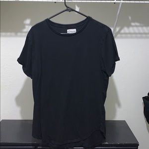 Solid Black Scalloped Tee